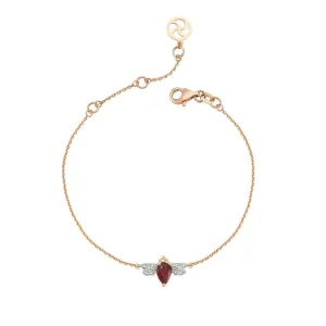 QUEEN BEE BELLA GOLD DIAMOND RUBY BRACELET