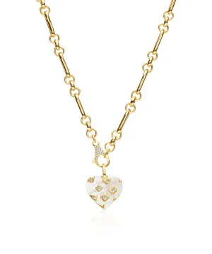 Radiance: Mother of Pearl Heart Charm Necklace