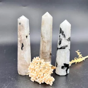 Rainbow Moonstone  Crystal Tower Point Obelisk