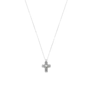 Reversible Cross Charm with Cultured Freshwater Pearl Necklace