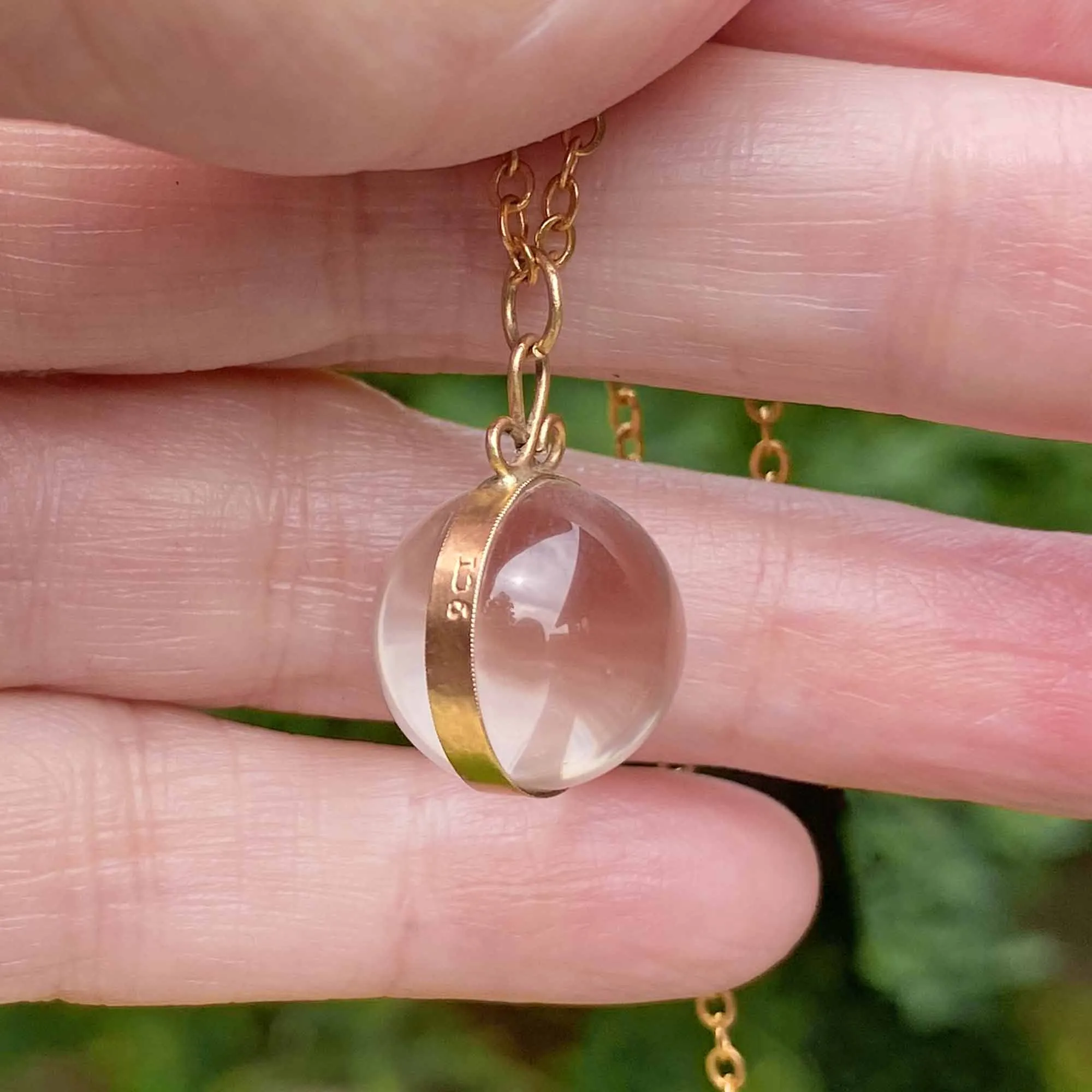 Rose Gold Rock Crystal Pools of Light Pendant