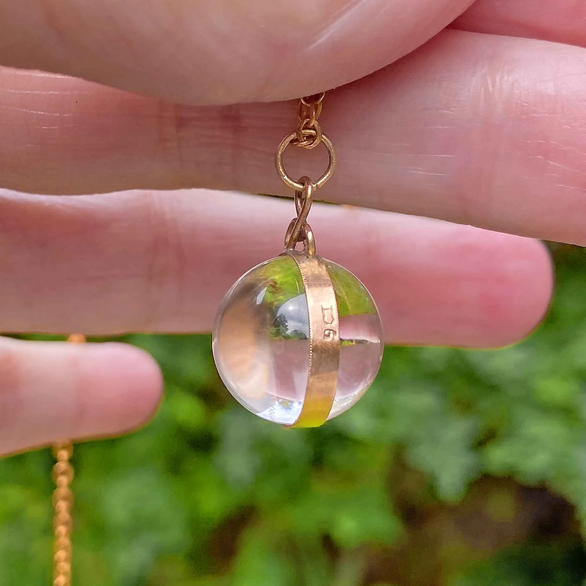 Rose Gold Rock Crystal Pools of Light Pendant