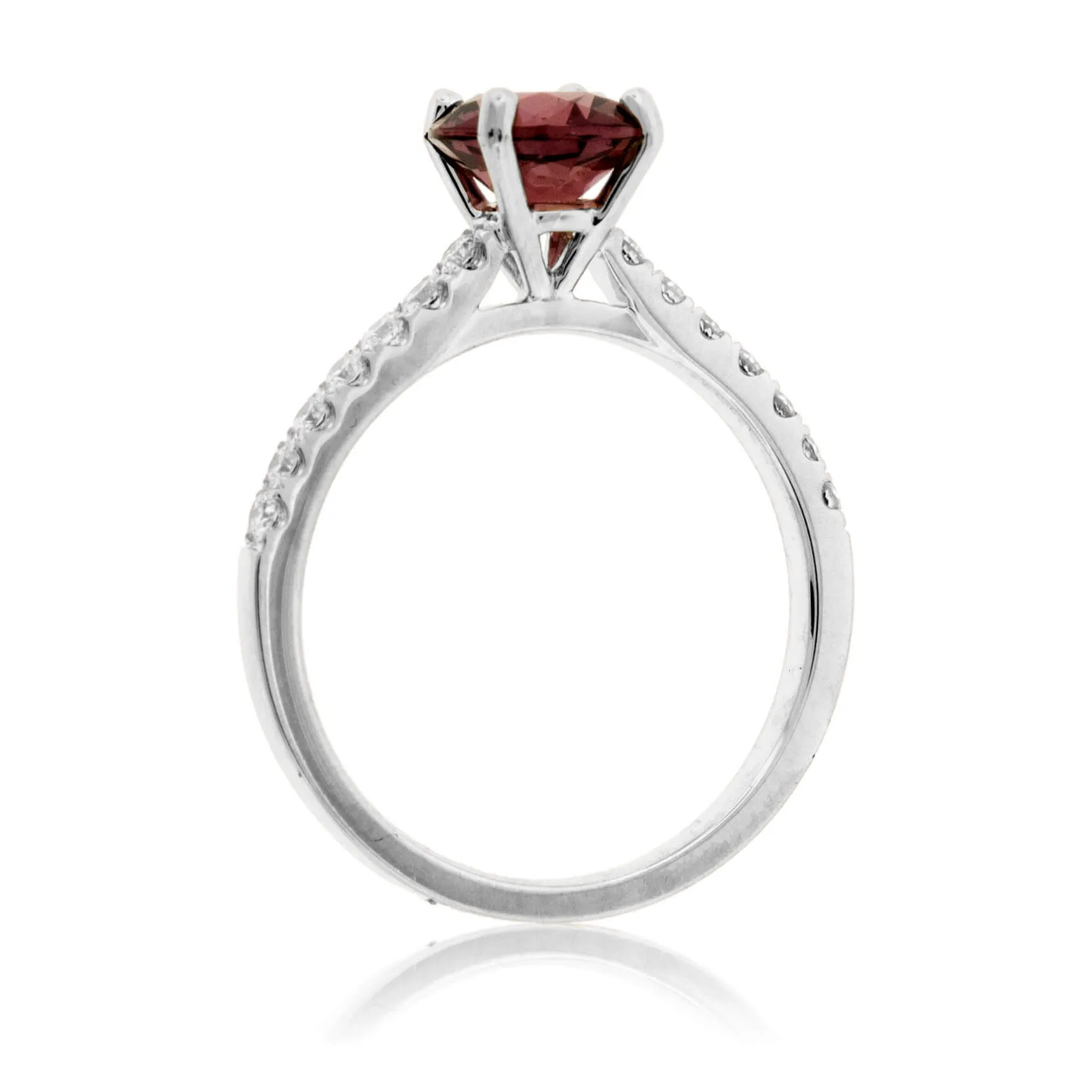 Round Garnet & Diamond Accented Ring