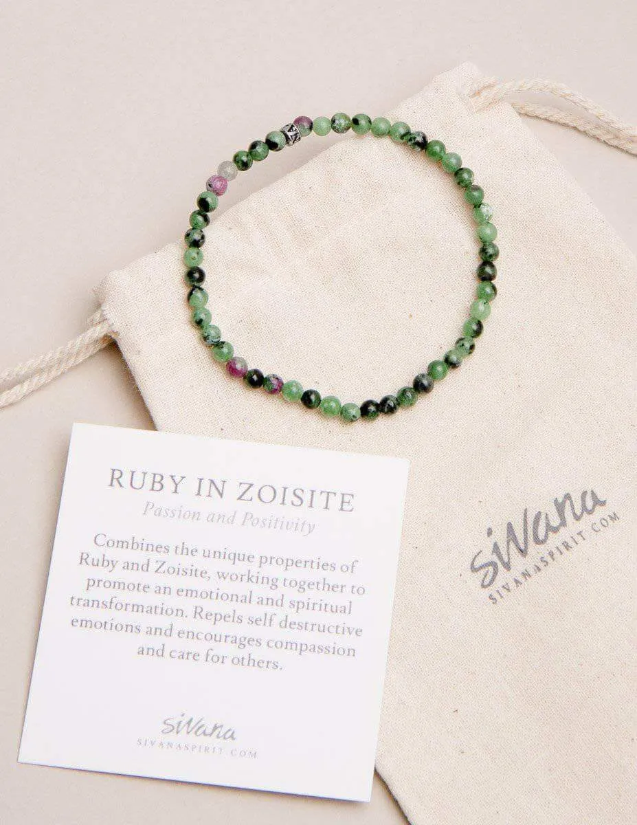 Ruby Zoisite Mini Energy Gemstone Bracelet