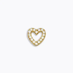 SKINNY SILVER DIAMOND HEART (YELLOW)