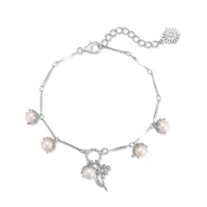 (Special Edition) Freshwater Pearl Silver Dangle Bracelet- Lily of the Valley