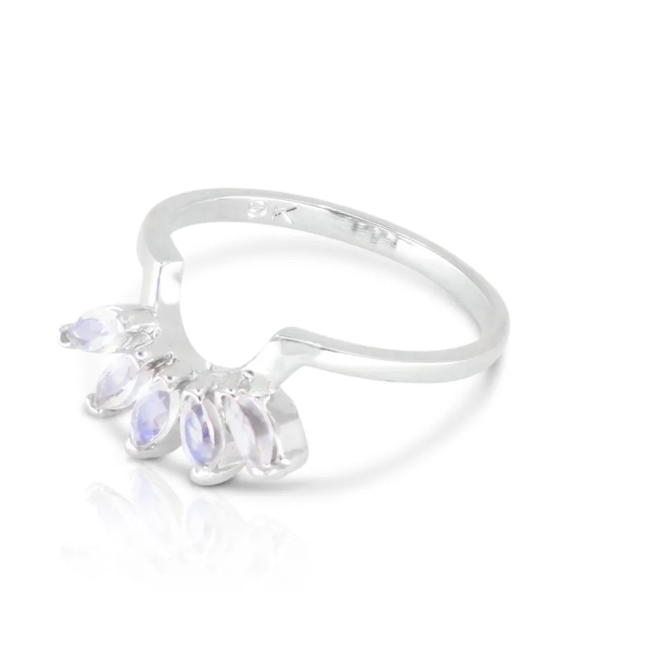 Starburst Halo White Gold Band