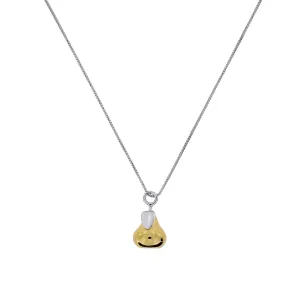 Sterling Silver & Yellow Gold Vermeil Pear Pendant