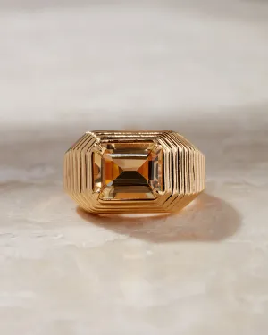 The Caroline Step-Cut Ring- Citrine