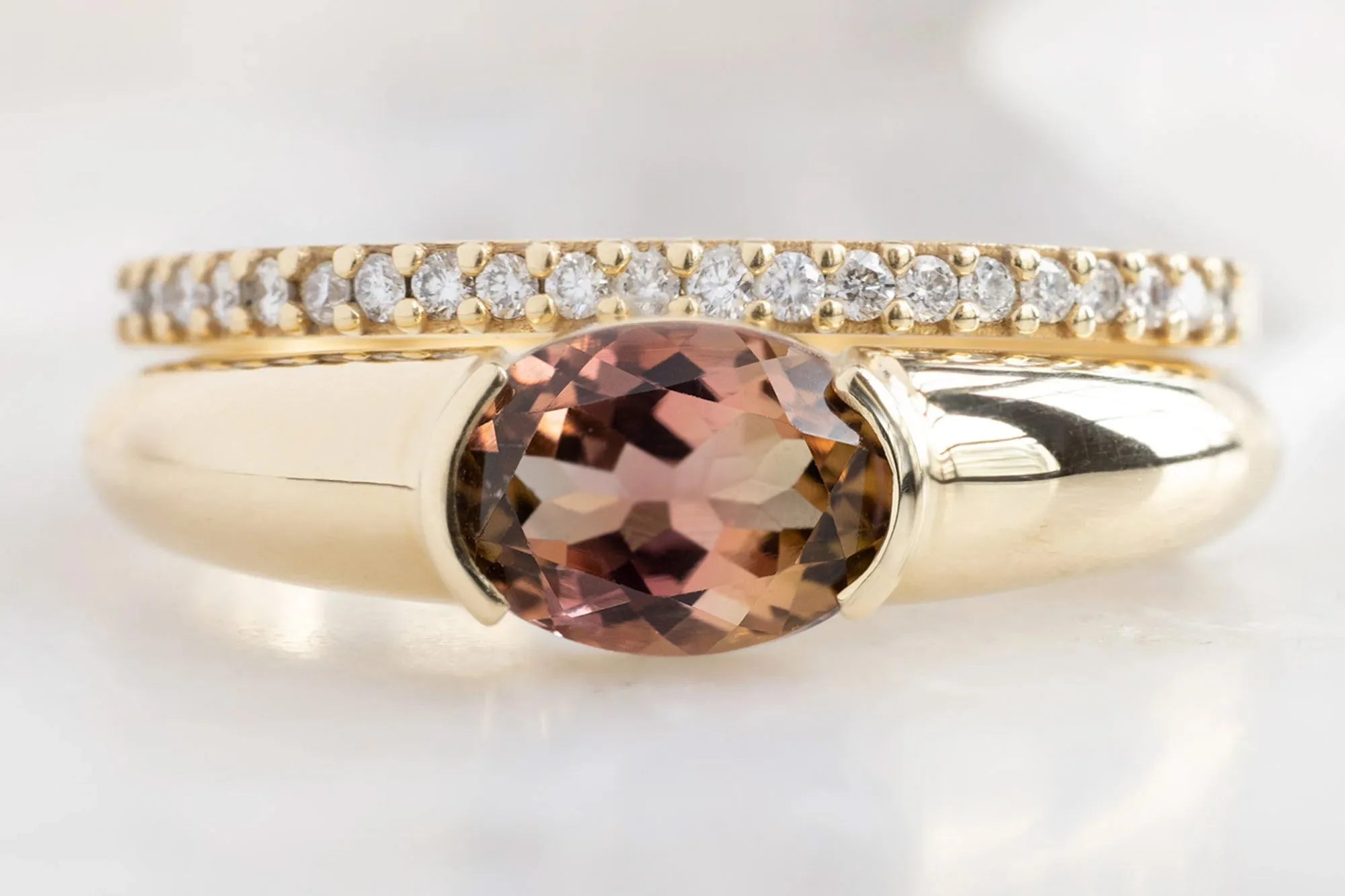 The Signet Ring with a 1.21ct Oval-Cut Bicolor Tourmaline