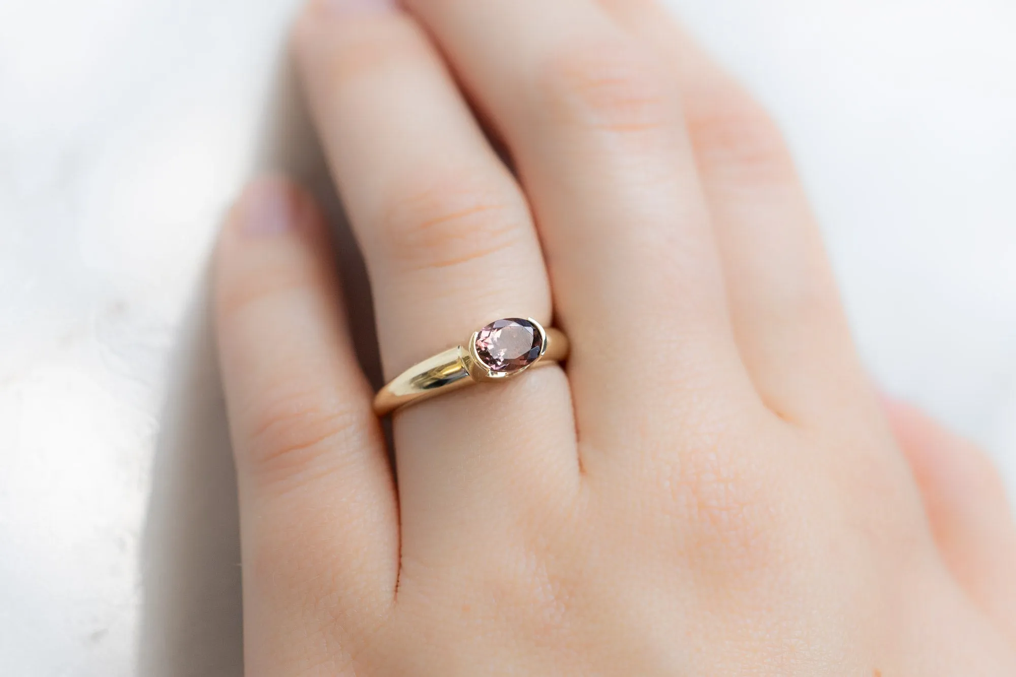 The Signet Ring with a 1.21ct Oval-Cut Bicolor Tourmaline