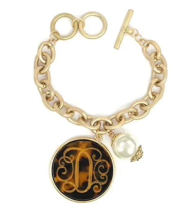 Tortoise Initial Charm Bracelet