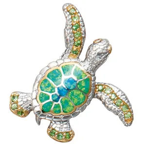 Turtle Slide Pendant, Sterling