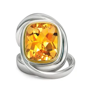 Twizzle Citrine and Sterling Silver Wrap Ring