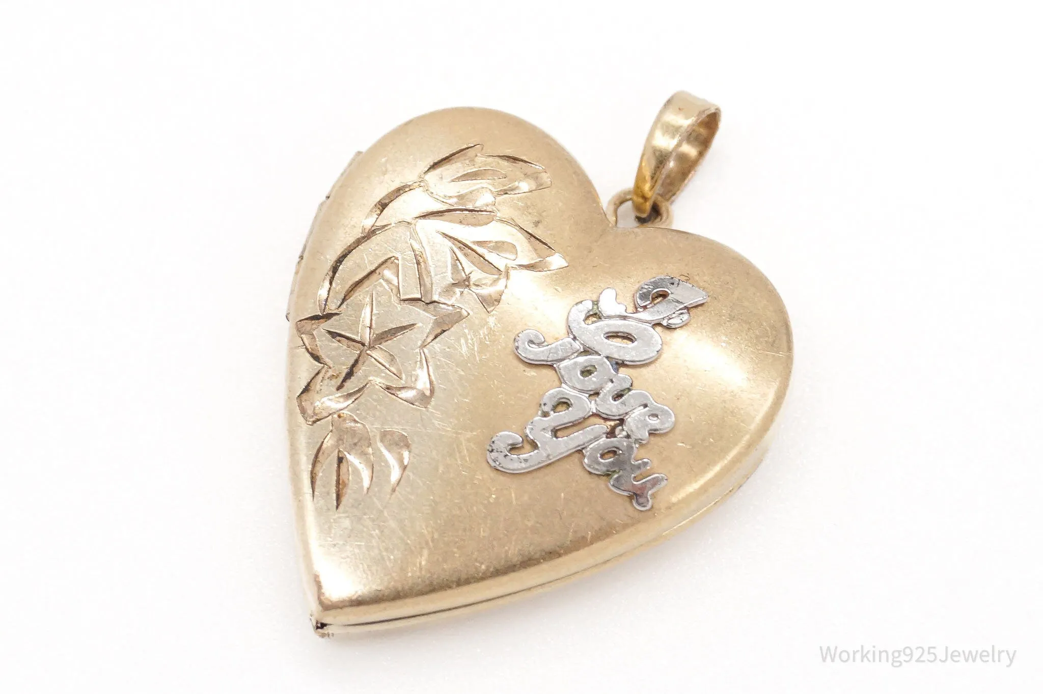 Vintage 14K Gold Filled "I Love You" Heart Locket Pendant