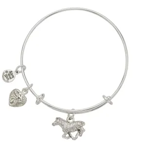 Zebra Charm Bangle Bracelet