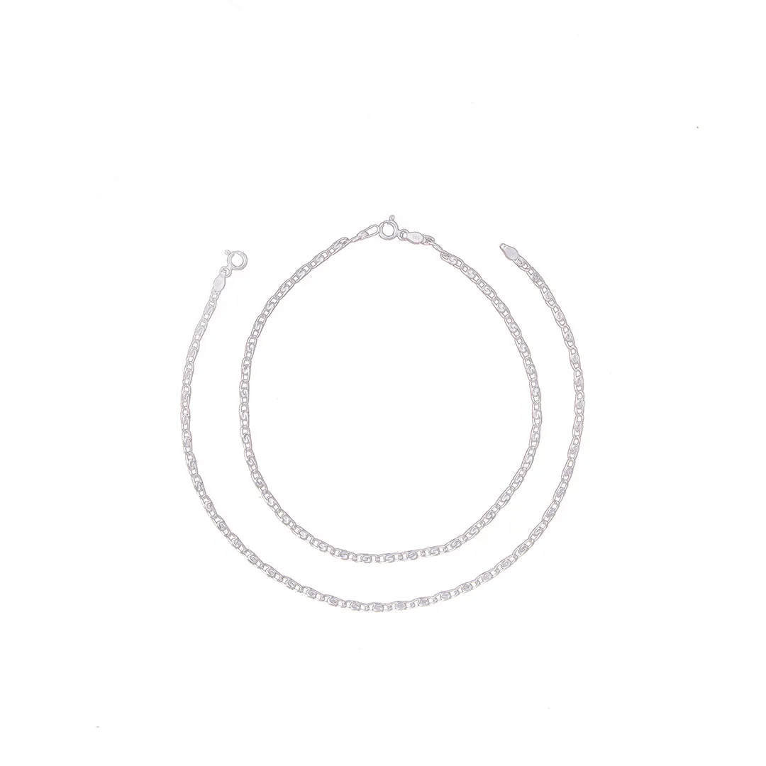 ZM101017 - 925 Silver Pair Anklet